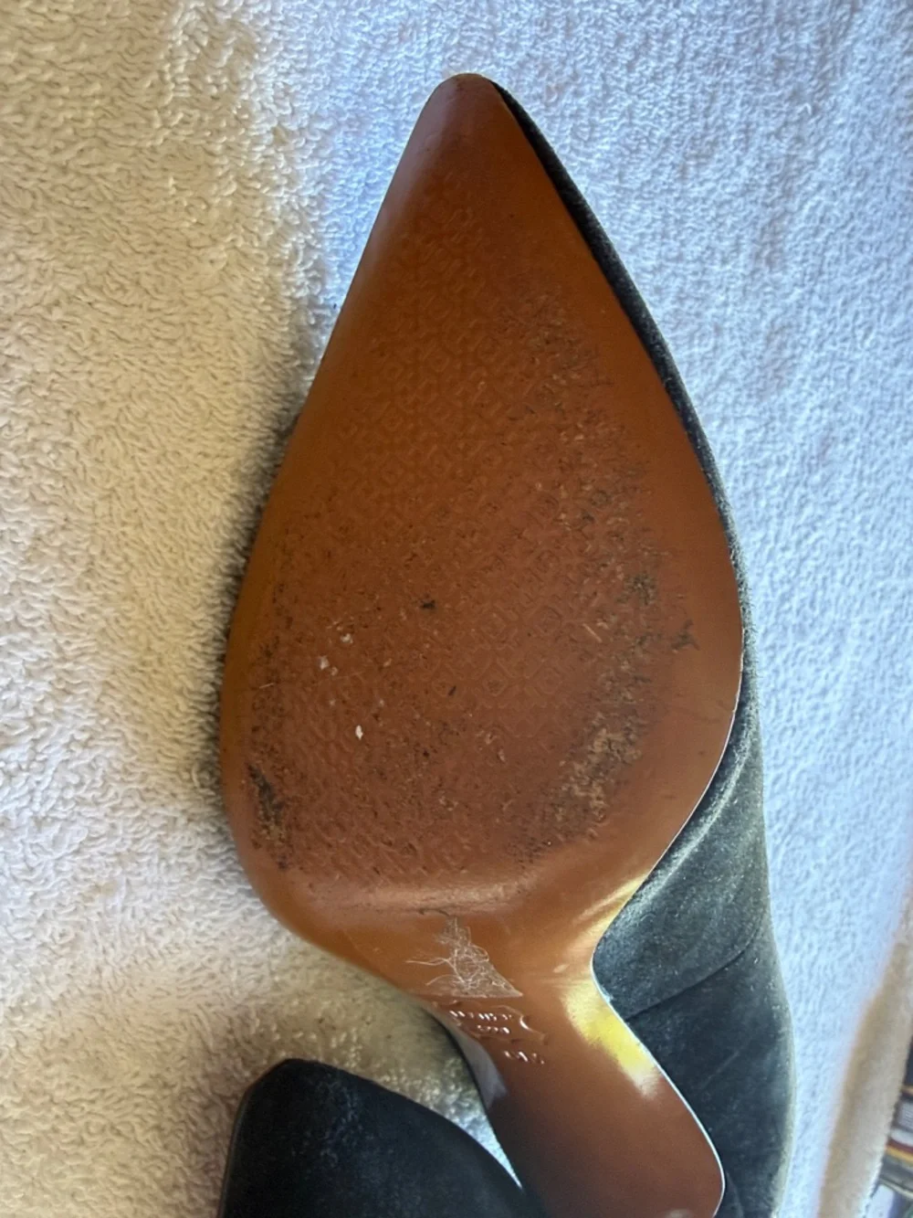 Tory Burch Black Suede Pointed Toe Stiletto Pumps - Picture 8 of 9